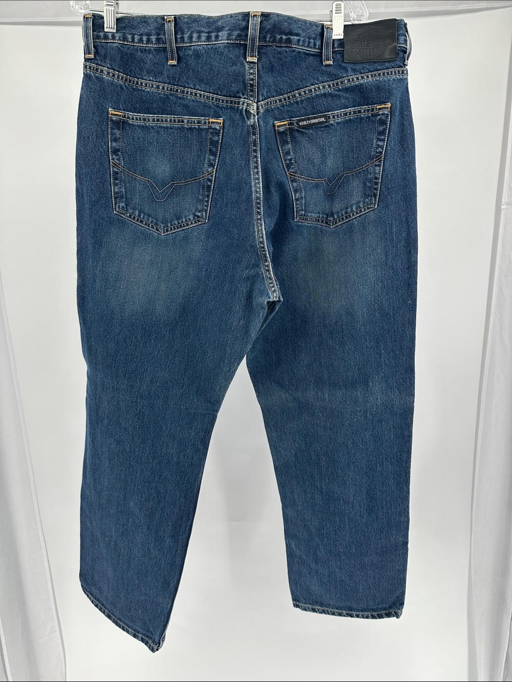 Harley-Davidson Men’s Relaxed Fit Denim Jeans in Dark Blue